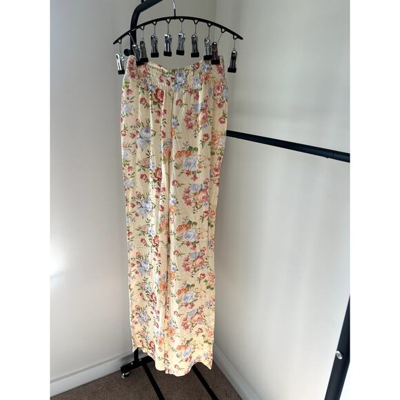 XS WeWoreWhat Floral Vintage Drape Smocked Flair Pants NWT - Picture 10 of 14